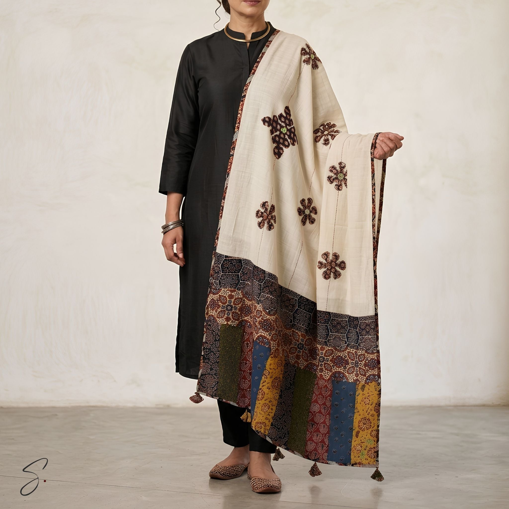PATCHWORK DUPATTA - The Shirui Studio.