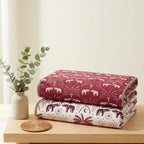 Maroon Motif | Single | Mixed Cotton