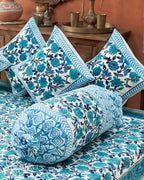 Teal Charm | Set of 8 | Pure Cotton