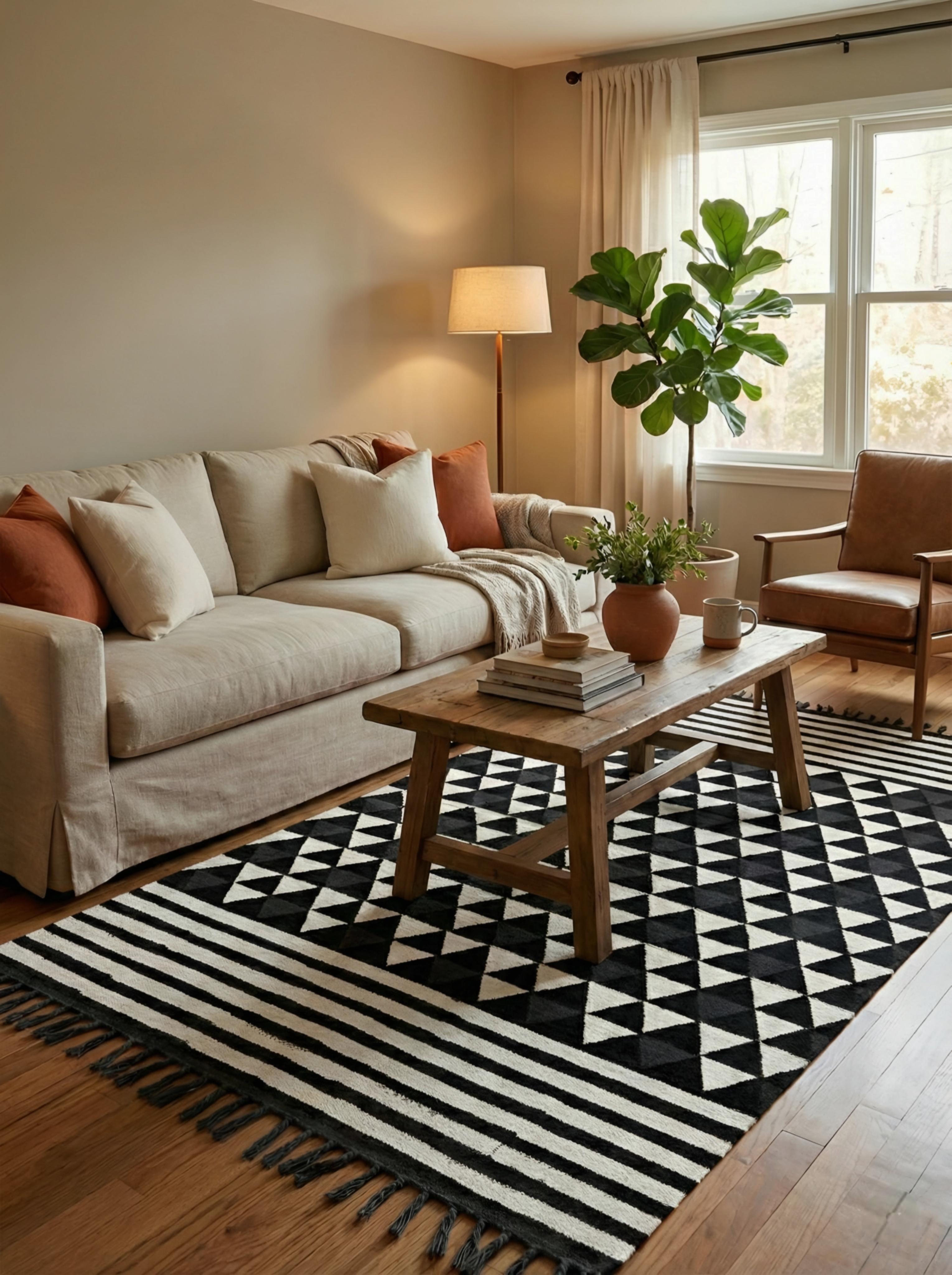 Mitti- Aakaar Handblock Printed Jute Rugs - 4x6 ft.