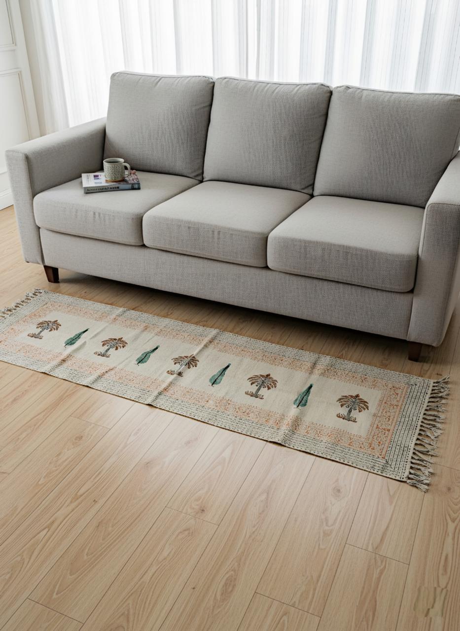 Mitti- Neer Handblock Printed Jute Runners- 2x6 ft.