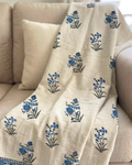 Blue Floral | Jute Sofa Throw