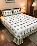 Gulabi Patti Block Barmeri | King Bedsheet