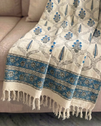 Blue Buta | Jute Sofa throw