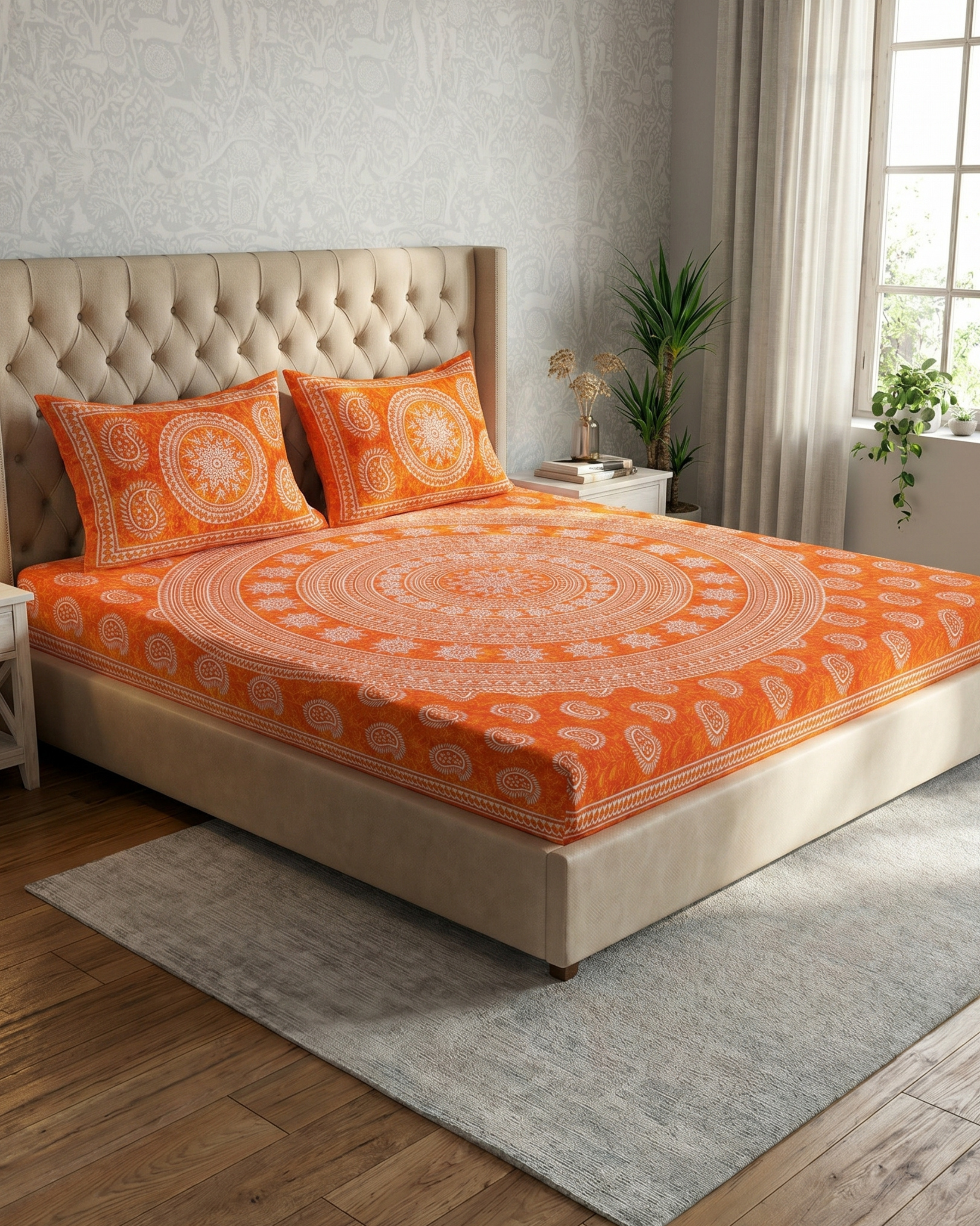 Gerua Mandala | Queen Bedsheet