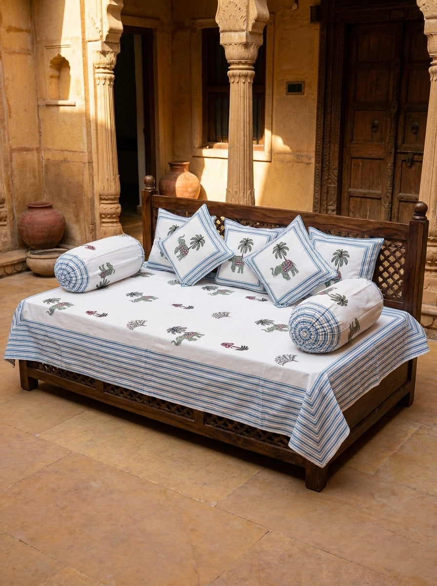 Cerulean Serenity | Set of 8 | Pure Cotton