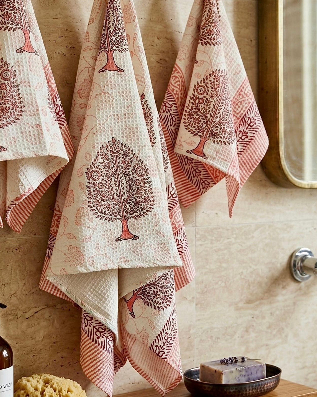Rust Mughal Motif | Cotton Towel Set