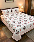 Gulabi Patti Block Barmeri | King Bedsheet