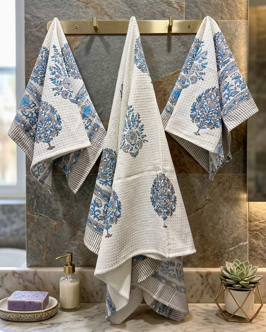 Blue Motif | Cotton Towel Set