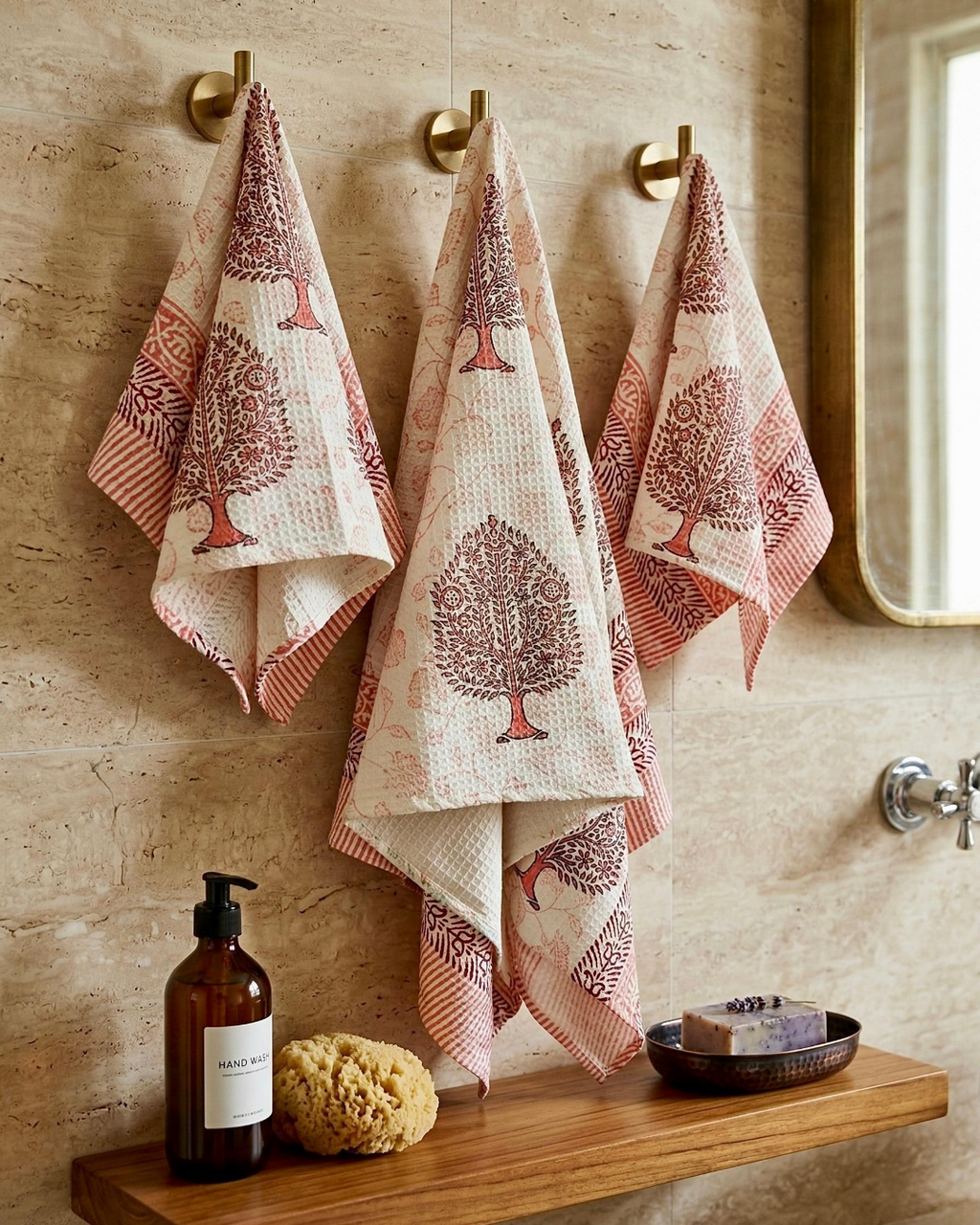 Rust Mughal Motif | Cotton Towel Set