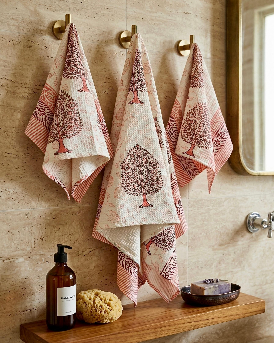 Rust Mughal Motif | Cotton Towel Set