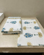 Mustard Teal| Bath | Pure Cotton