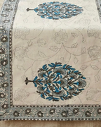Blue Mughal Motif | Cotton Table Runner 6 seater