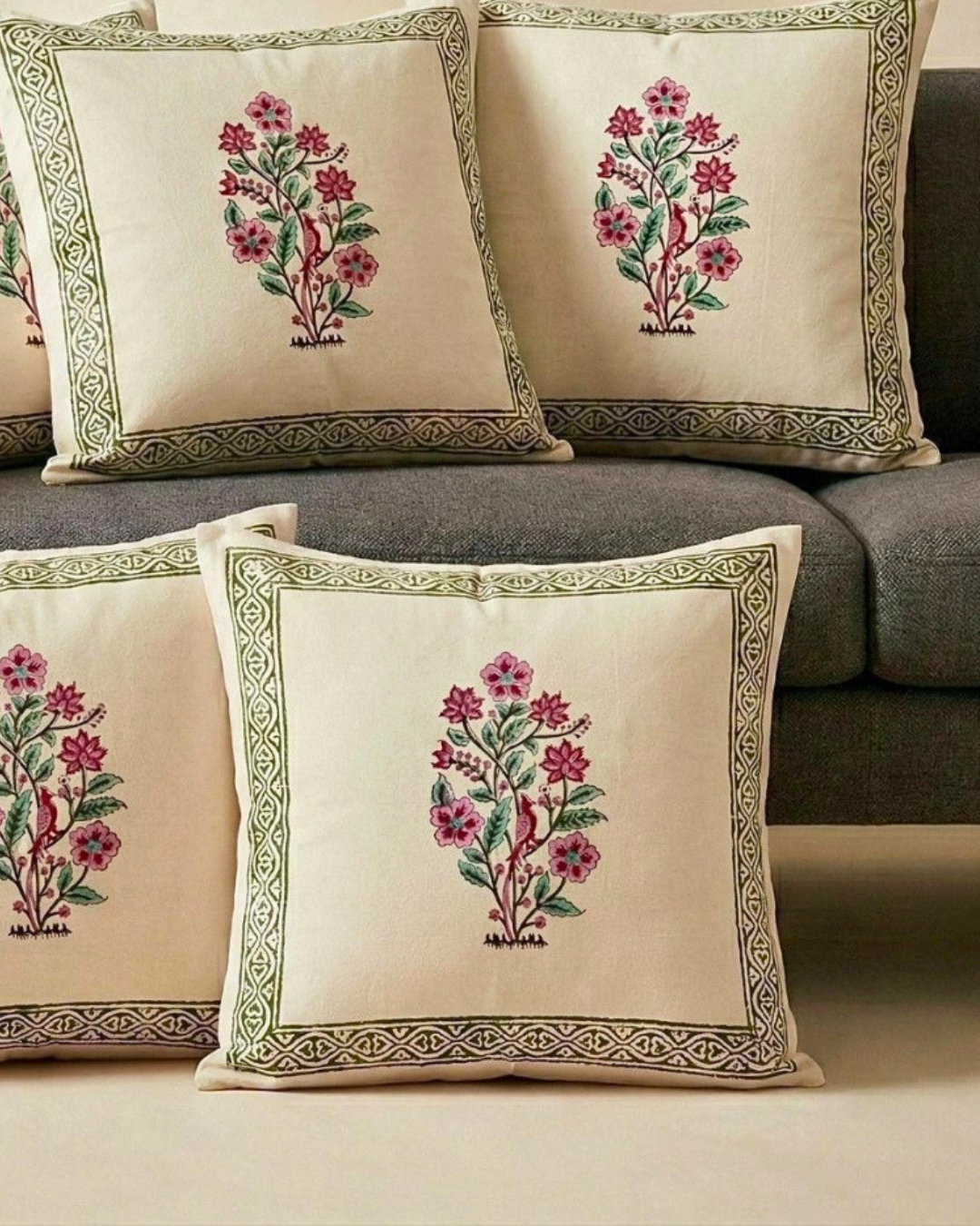 Olive Border | Cushion Cover Set