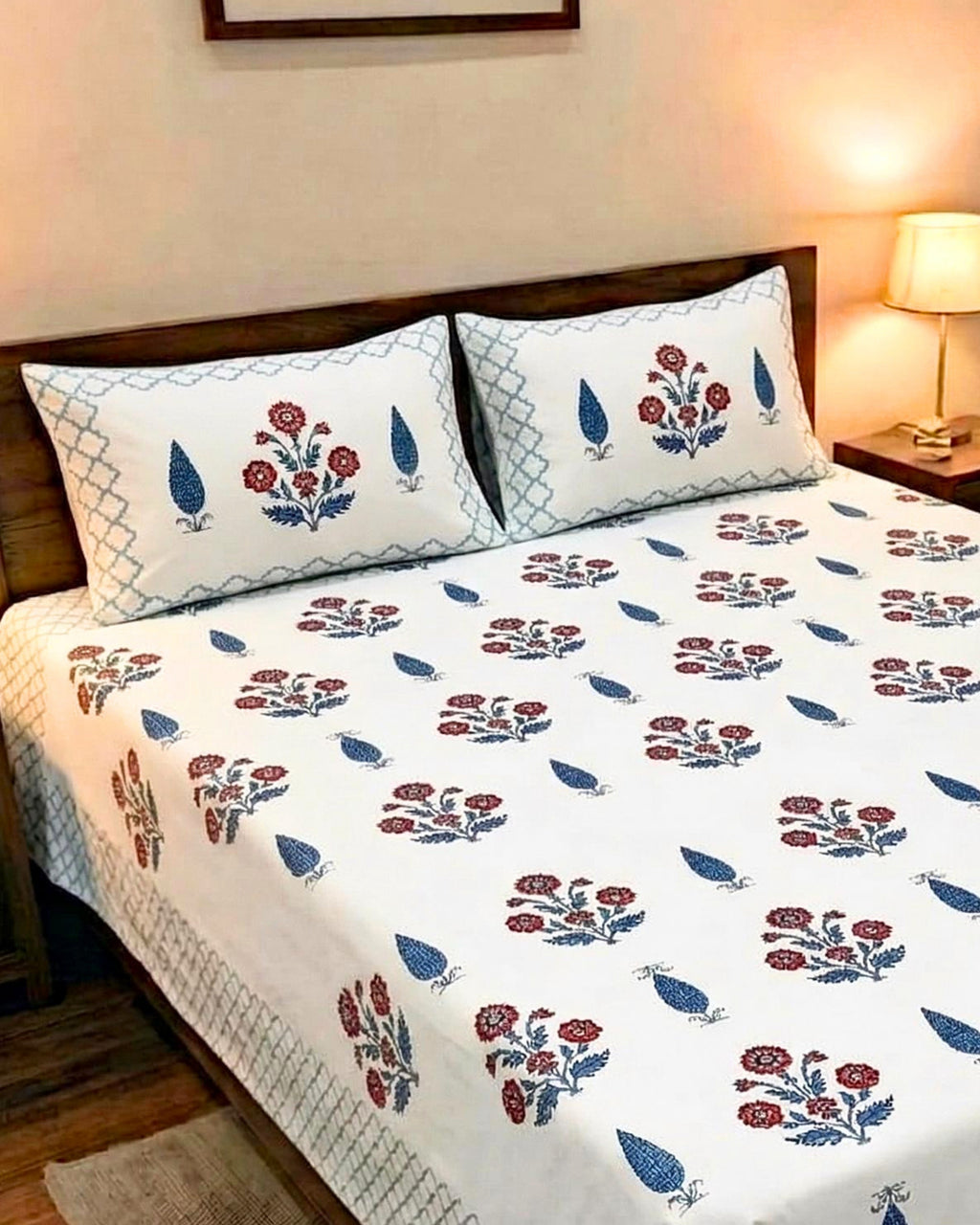 Neel Patti Block Barmeri | King Bedsheet