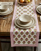 Classic Gulabi Border | Cotton Table Runner 6 seater
