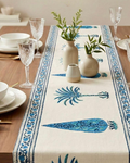 Desert Bloom Tile | Jute Table Runner 6 seater