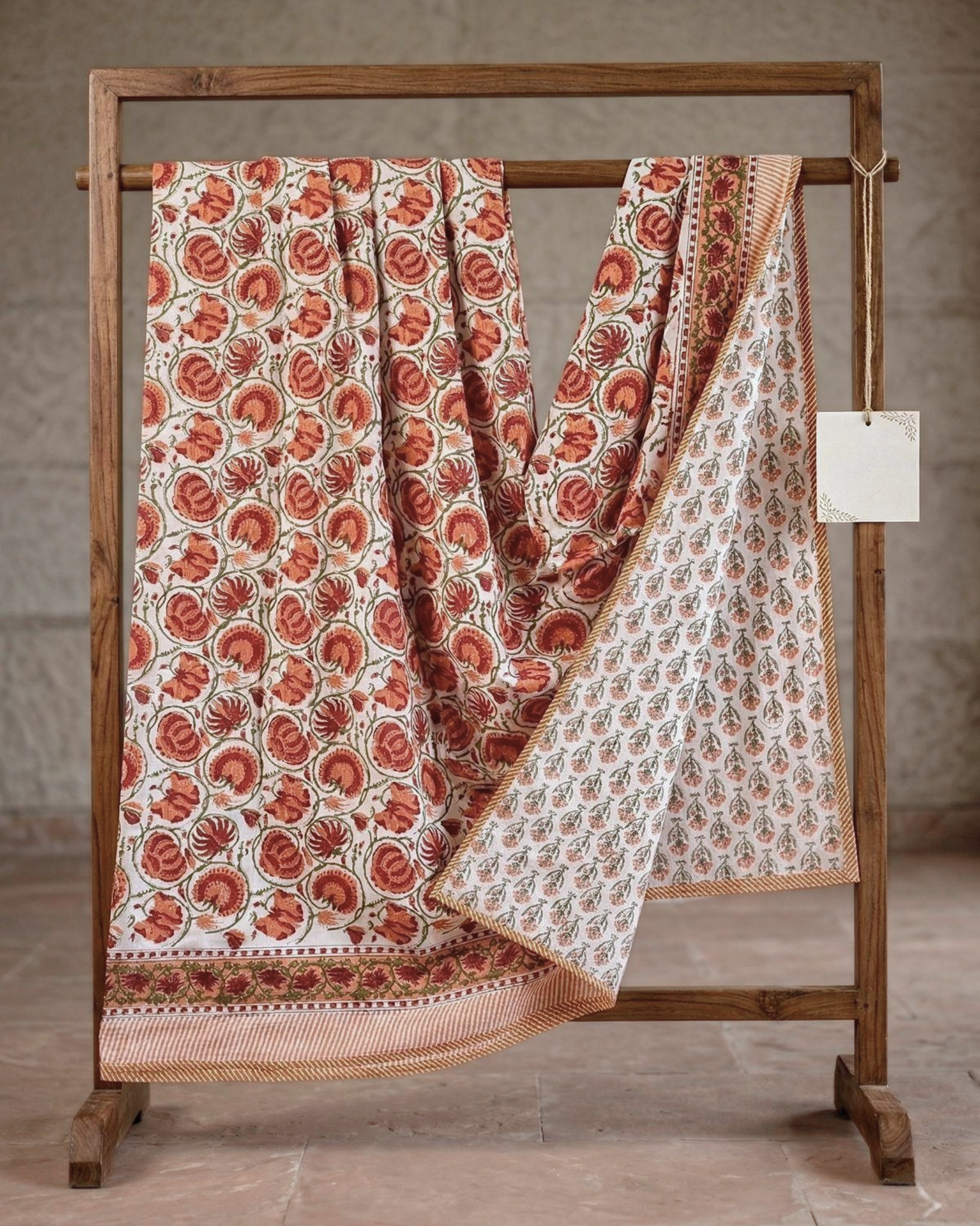 Rust Floral | Mulmul King Dohar
