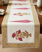 Gulabi Tile | Jute Table Runner 6 seater