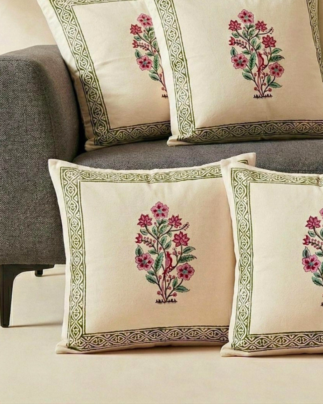 Olive Border | Cushion Cover Set