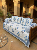 Aqua Floral Bliss | Set of 8 | Pure Cotton