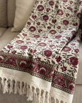Maroon Bel  | Jute Sofa Throw