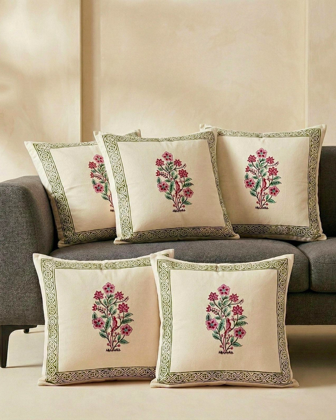 Olive Border | Cushion Cover Set