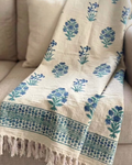 Cerulean Block | Jute Sofa Throw