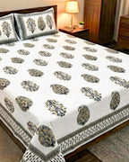 Olive Kairi Block Barmeri | King Bedsheet