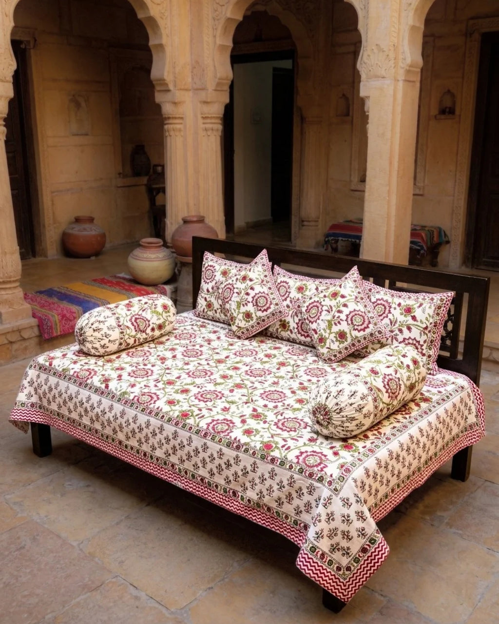 Crimson Meadow | Set of 8 | Pure Cotton