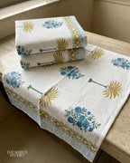 Mustard Teal| Bath | Pure Cotton