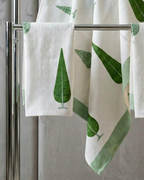 Green Leaf Border | Cotton Towel Set