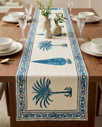 Desert Bloom Tile | Jute Table Runner 6 seater