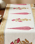 Gulabi Tile | Jute Table Runner 6 seater