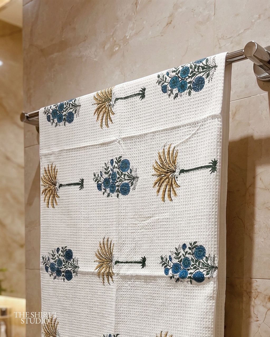 Mustard Teal| Bath | Pure Cotton