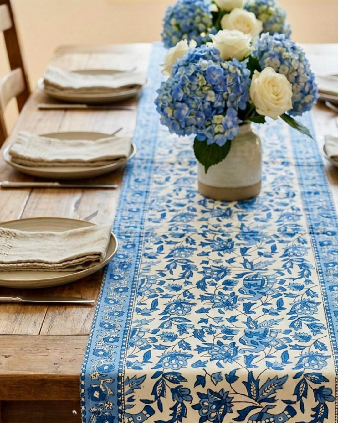 Elephant Motif | Cotton Table Runner 6 seater