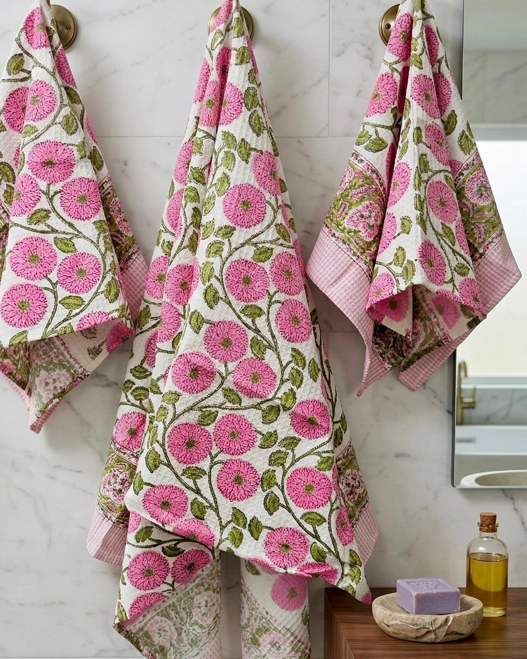 Gulabi Bel | Cotton Towel Set
