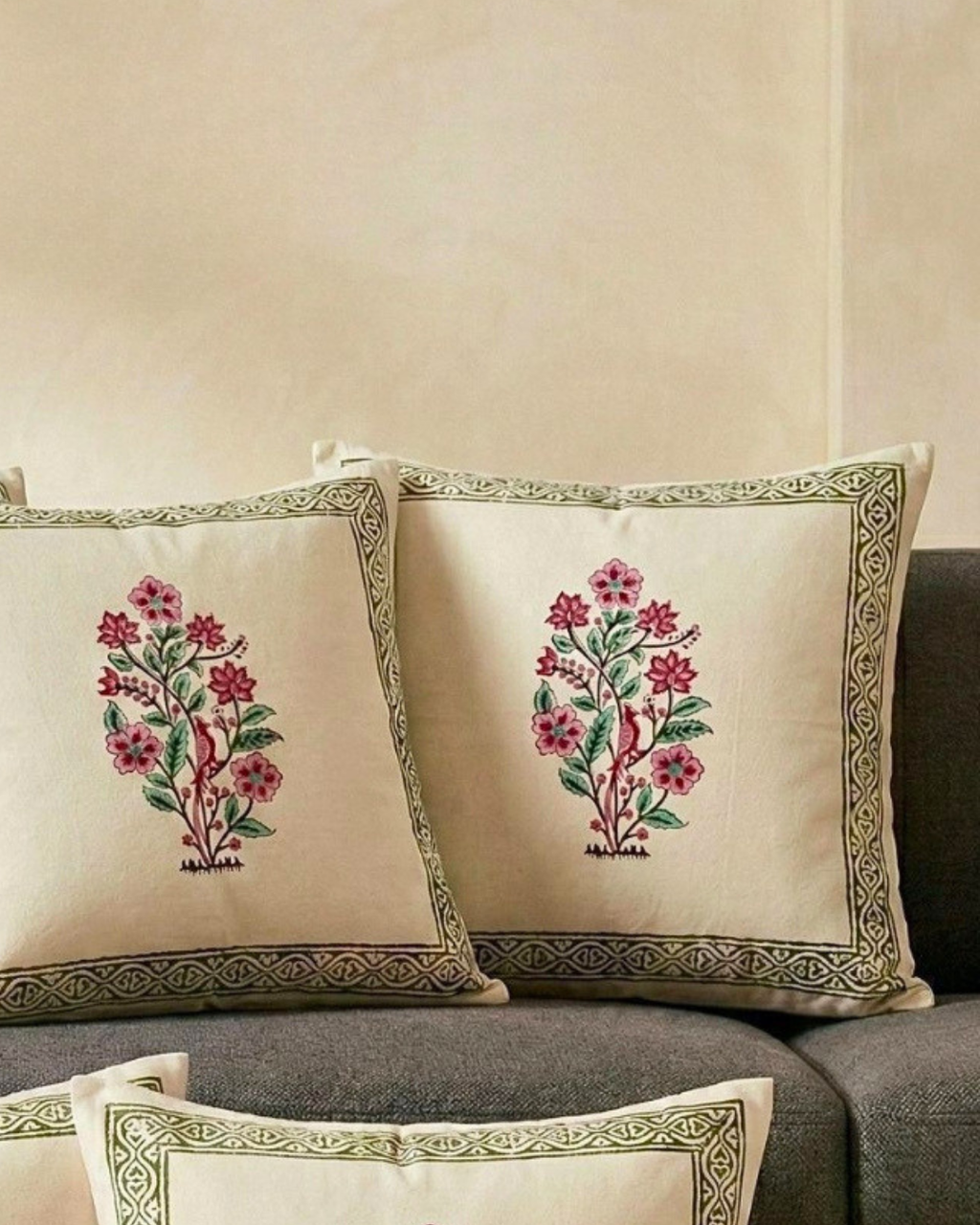 Olive Border | Cushion Cover Set
