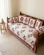 Maroon Floral Bliss | Set of 8 | Pure Cotton