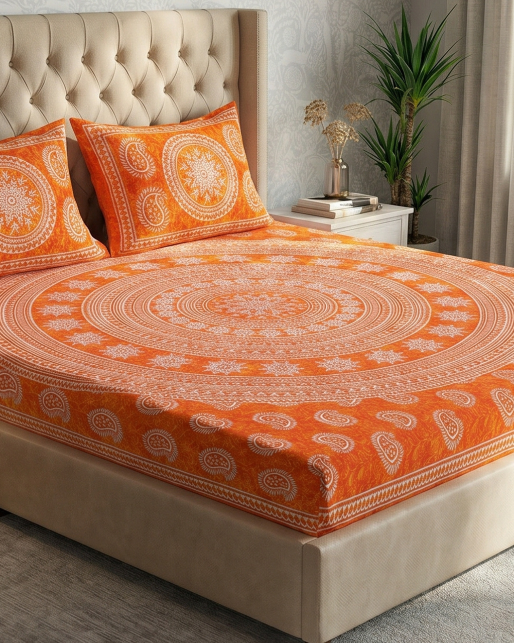 Gerua Mandala | Queen Bedsheet