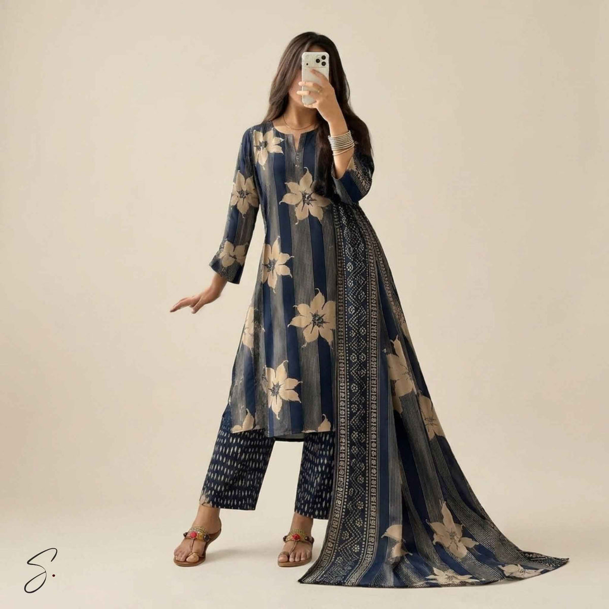 Aegean Bloom Cotton Ensemble
