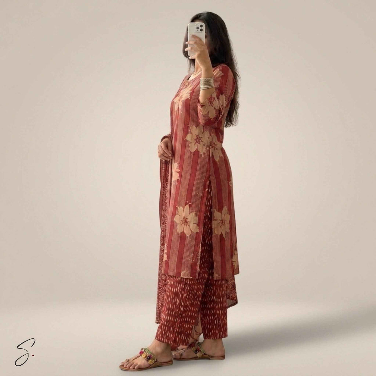 Amber Bloom Cotton Ensemble