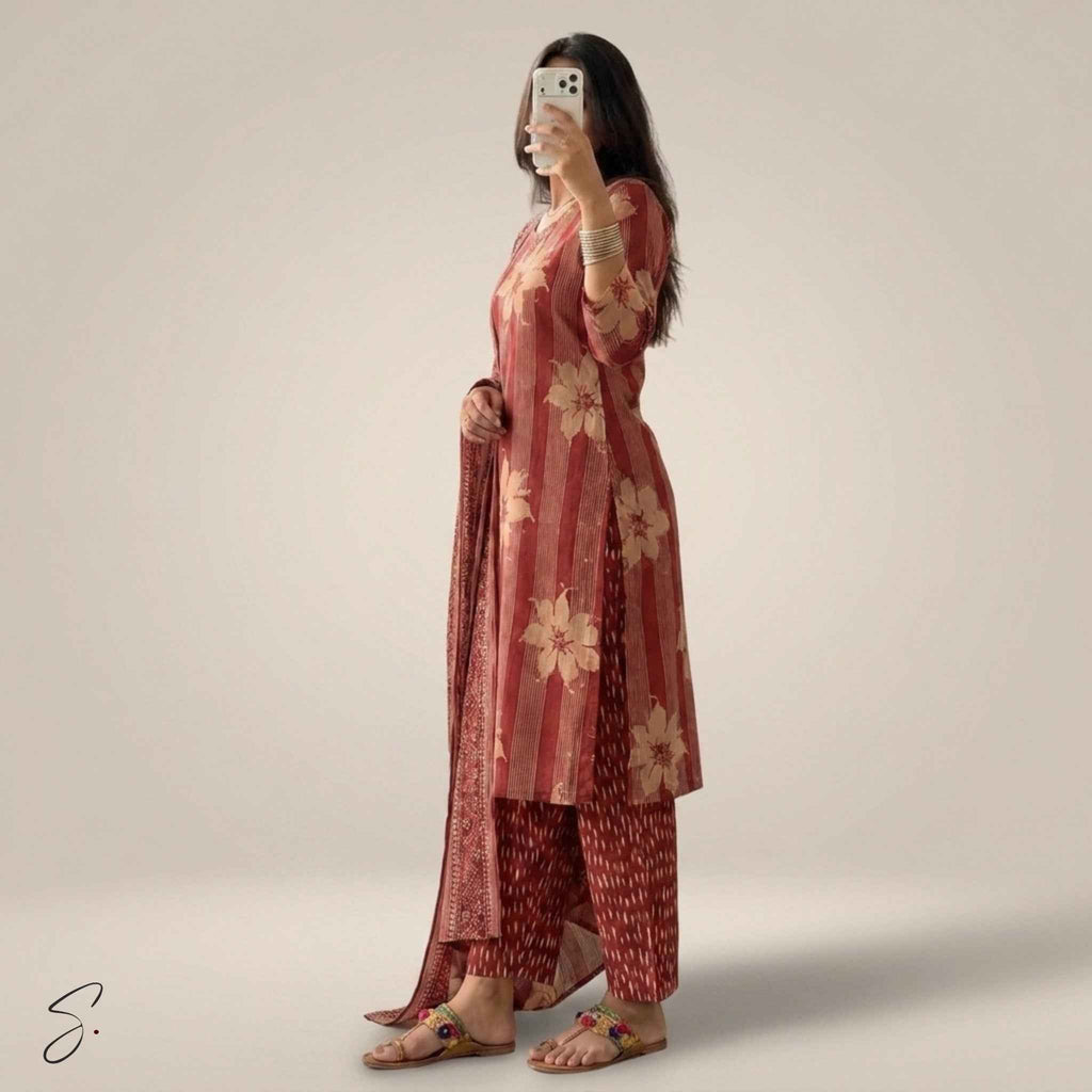 Amber Bloom Cotton Ensemble