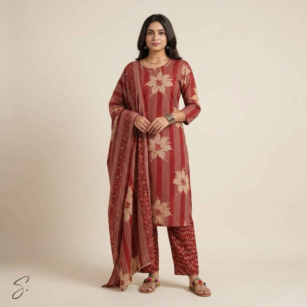 Amber Bloom Cotton Ensemble