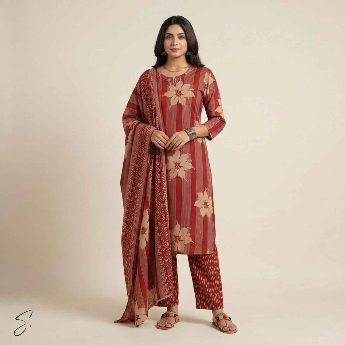Amber Bloom Cotton Ensemble